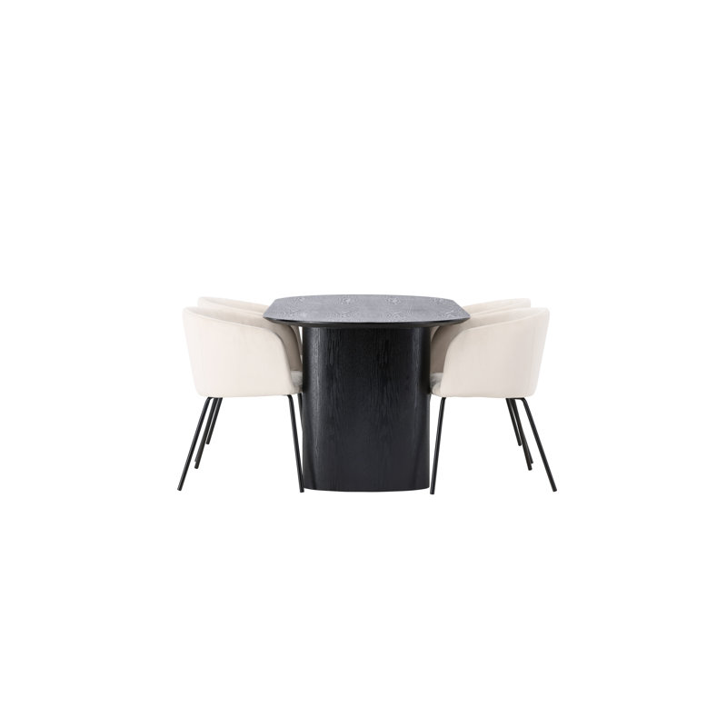 Combs 4 - Person Dining Set, Black