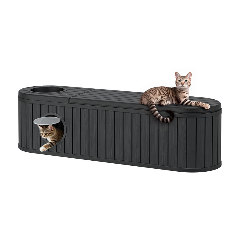 Enceinte de litière pour chat, Noir