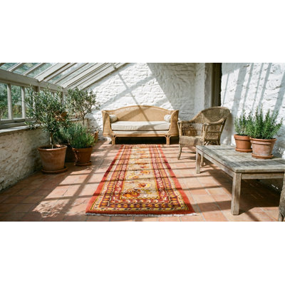 Tapis de couloir clair en laine Agra