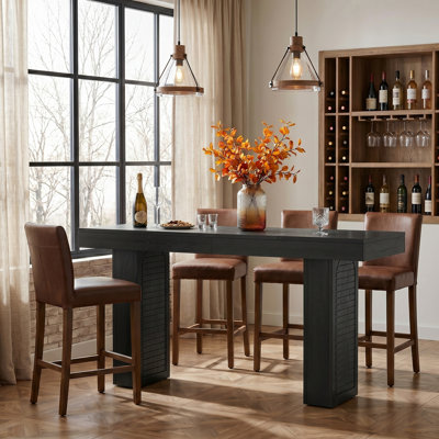 70.9" W Bar Table, Modern Farmhouse Rectangular Counter Height Dining Table,  Home Bar Units for Kitchen, Bistro