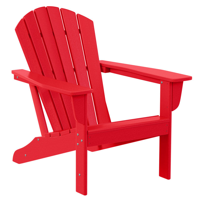 Ensemble de chaise Adirondack en plastique avec repose-pieds Geoff, Rouge