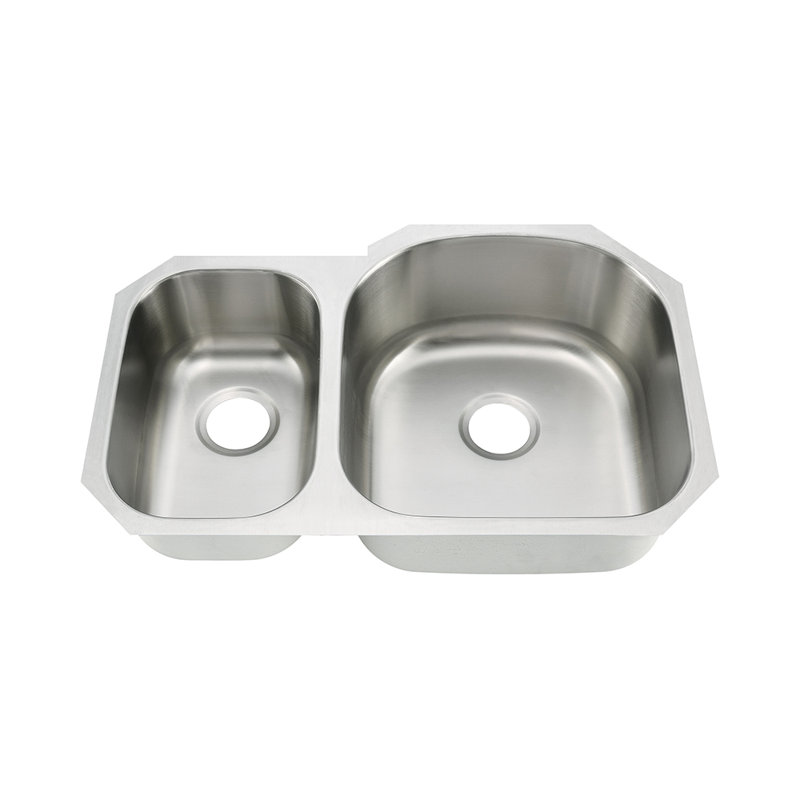 32" x 21" Undermount Stainless Steel Double Bowl Kitchen Sink, Double Bowl 30/70