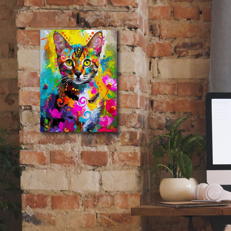 «The Love Bengal» par Dean Russo, art mural sur toile, H 16 po x l 12 po x P 0,75 po