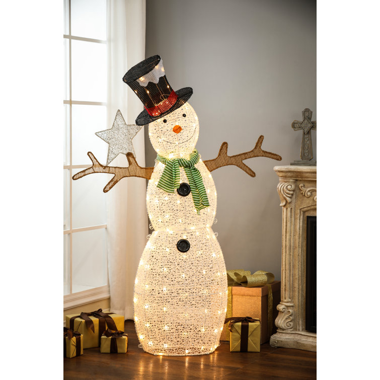 The Holiday Aisle® Christmas Decorations Indoor, Set Of 3 Crackle Glass  Ball With LED Lights Christmas Snowman Home Decor, Christmas Table  Decorations Lighted Globes With Timer For Mantel Fireplace Tabletop