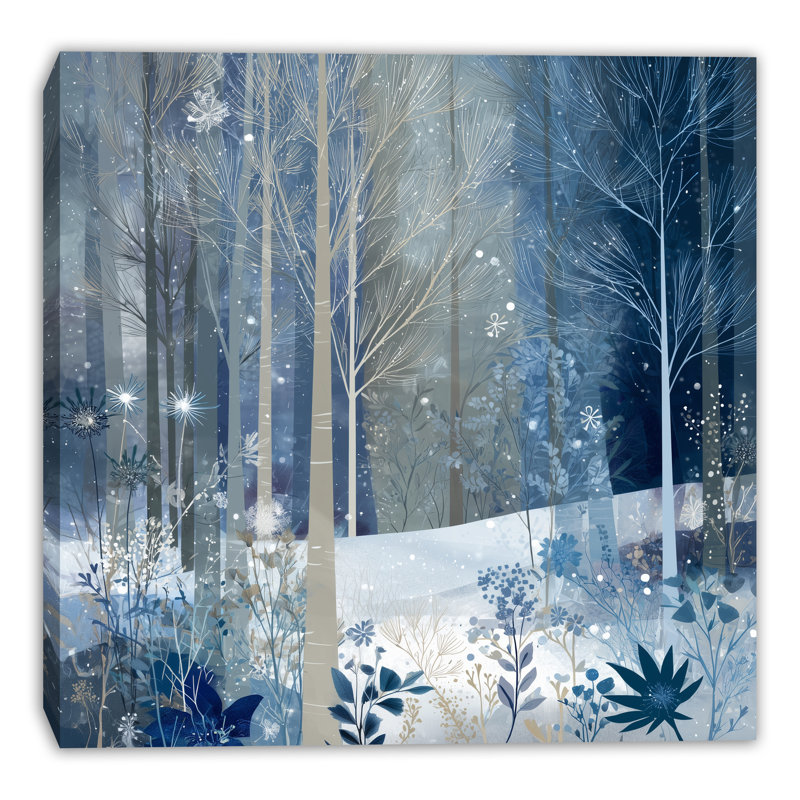«Whispering Winter Grove», art mural sur toile tendue, 30 po x 30 po