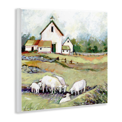 Sheep Grazing at Barn Wall Plaque, design by Susan Winget