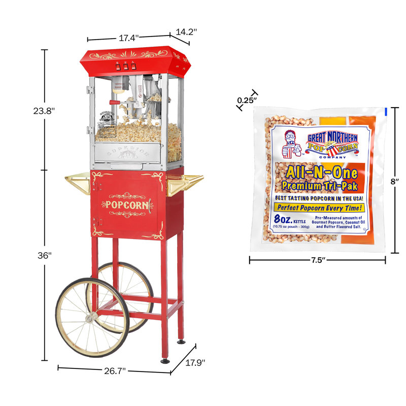 Great Northern Popcorn 8 Oz. Popcorn Machine Stand / Cart