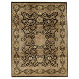 Hand Knotted Wool Oriental Area Rug in Black