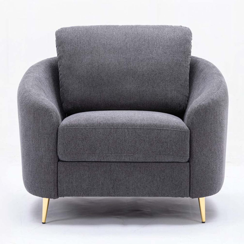 Fauteuil d'appoint gris à dossier lâche