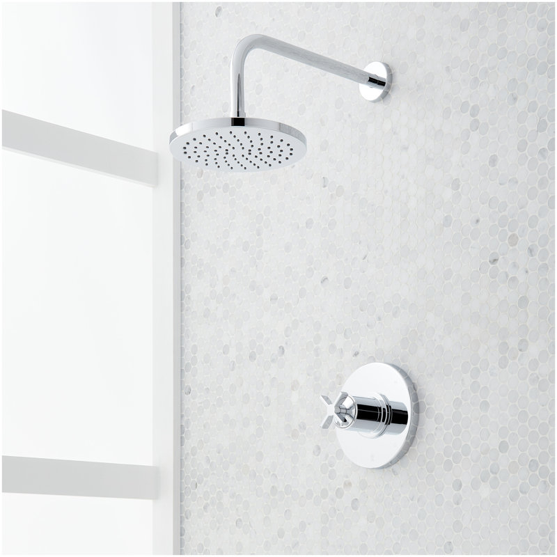 Vassor Pressure Balance Shower System - Matte Black, Chrome