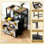 Table de chevet 2 tiroirs en tissu avec station de charge Coq parmi les tournesols