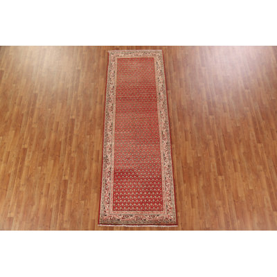 Salko One-of-a-Kind 3'5" X 10'0" 1980s Runner Wool Area Rug in Red