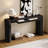 Rectangular Top Console Table with 2 Concealed Drawers, Thickened Legs-1207146546