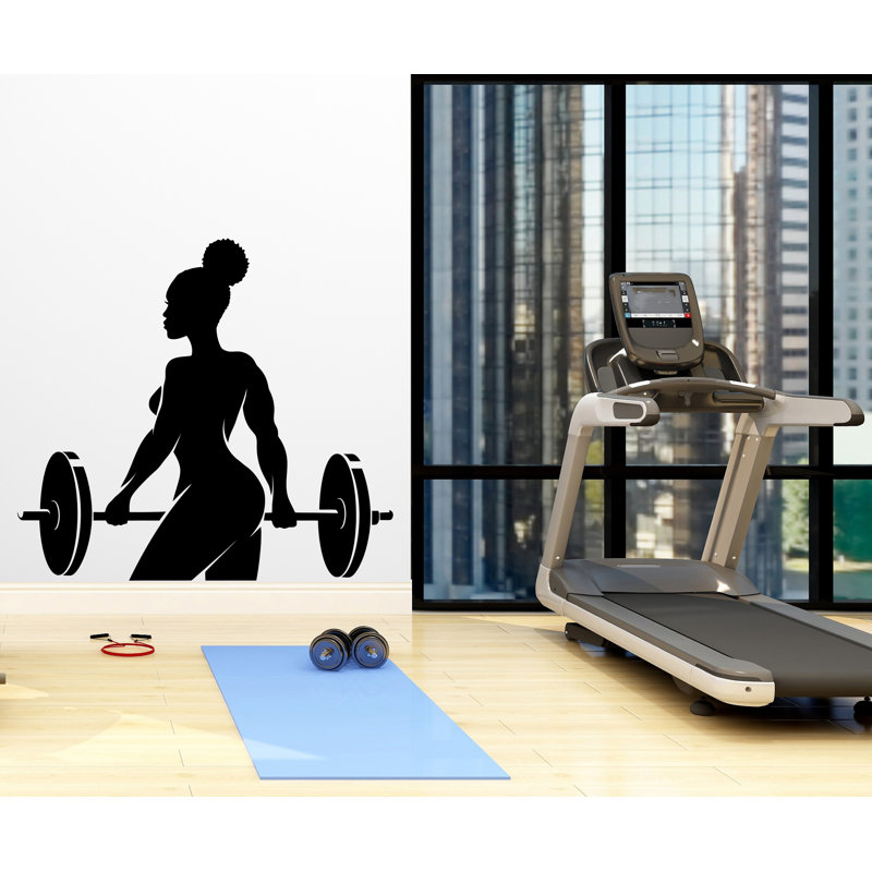 Décalcomanie murale Afro American Fitness, H 17 po x l 19 po, Beige