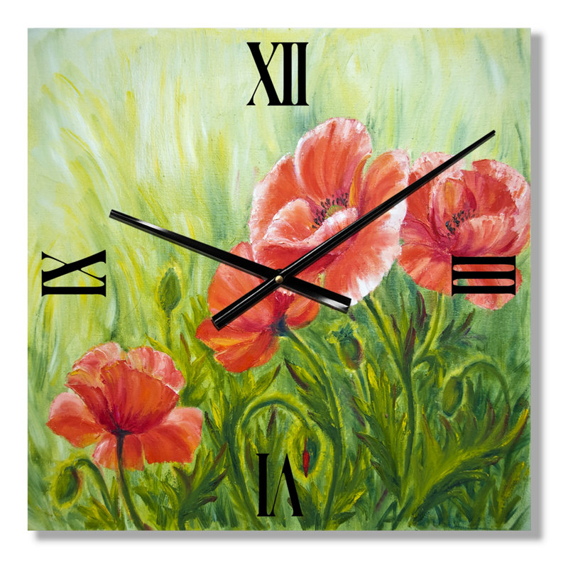 Horloge murale Blossoming Poppies III, Petit