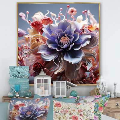 Abstrait floral chuchotement sur toile