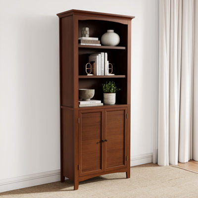 72” Standard Solid Wood Bookcase with Doors