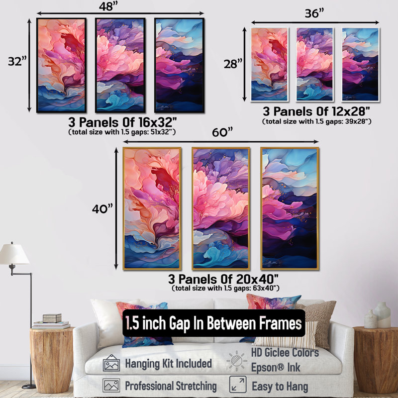 «Lumpkin - Aurora Borealis», ensemble de reproductions d'art mural, Cadre flottant noir, H 28 po x l 36 po x P 1 po