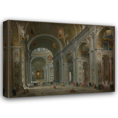 «Interior of Saint Peter's, Rome» par Giovanni Paolo Panini - Art mural sur toile tendue avec châssis