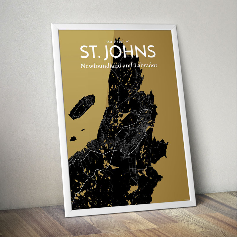 St. Johns City Map - No Frame Print, 50.8cm H x 40.6cm W x 0.13cm D