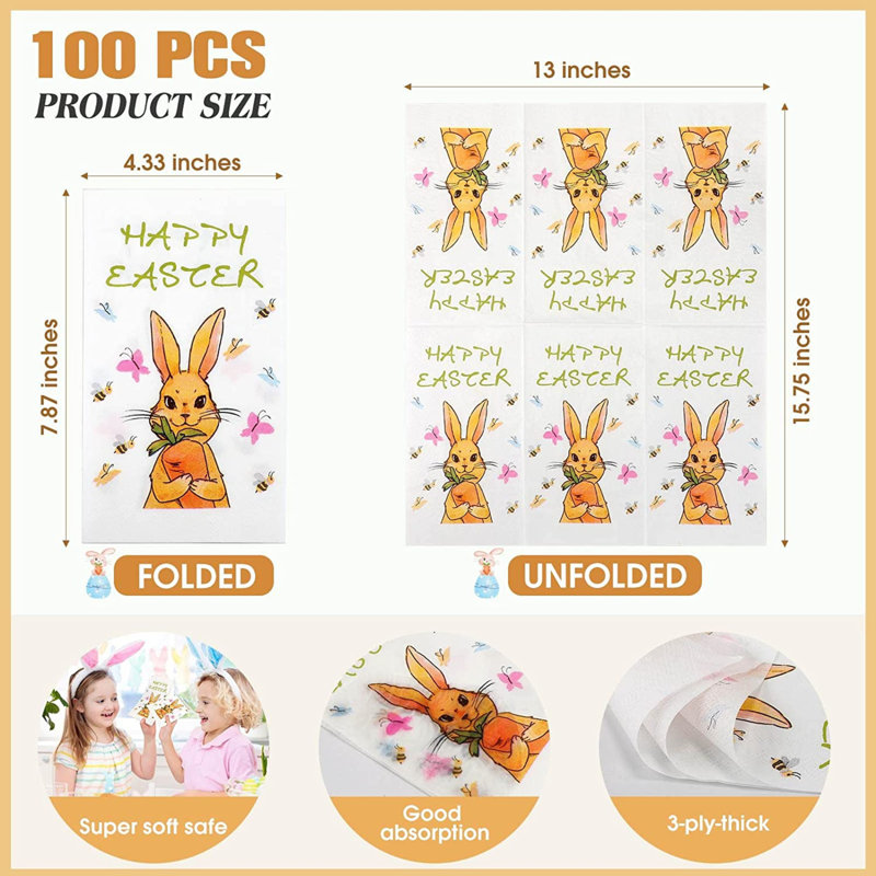 Serviettes jetables pour 100 invités