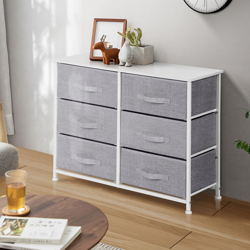 6 Drawer Storage Drawer, Grey