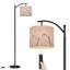 Lampe sur pied à arc avec paons, vignes fleuries, rétro, botanique, rose doux, lumière sur pied pour chambre à coucher, 3 lumières à intensité variable avec télécommande et ampoule incluse
