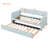 Upholstered Daybed Sofa Bed   With Trundle Bed And Wood Slat-1399868881