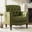 Fauteuil en cuir véritable capitonné Annja-121845630