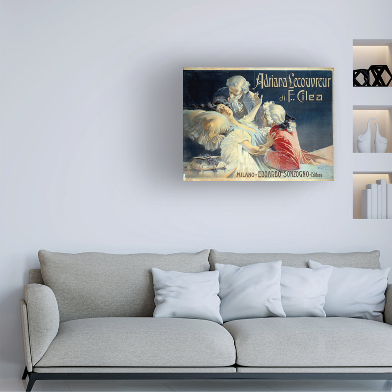 «Aleardo Villa», affiche de l'Opéra œ Adriana Lecouvreur, 1900, art sur toile, H 14 po x l 19 po