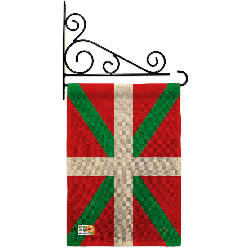 En toile jute à 2 côtés 19 x 13 po basque drapeau de jardin