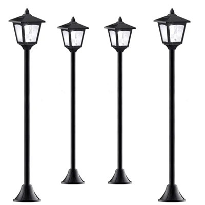 Lampadaire solaire - Éclairage de sentier solaire imperméable à l'eau pour l'extérieur, installation facile, hauteur de 40 po, idéal pour pelouse, patio, sentier (paquet de 4)