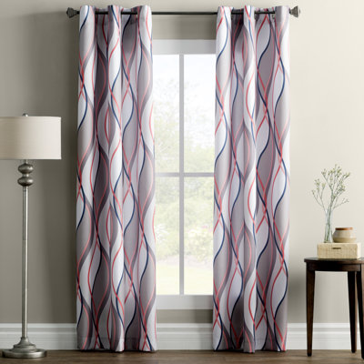 Lotte Ogee Print Semi-Sheer Grommet Curtain Panel
