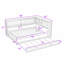 Lit de jour double en bois avec DEL, USB, tablettes de rangement et lit gigogne simple-1223968346
