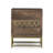Contemporaty Handcrafted Design Wooden Nightstand With 3 Drawers & Iron Legs