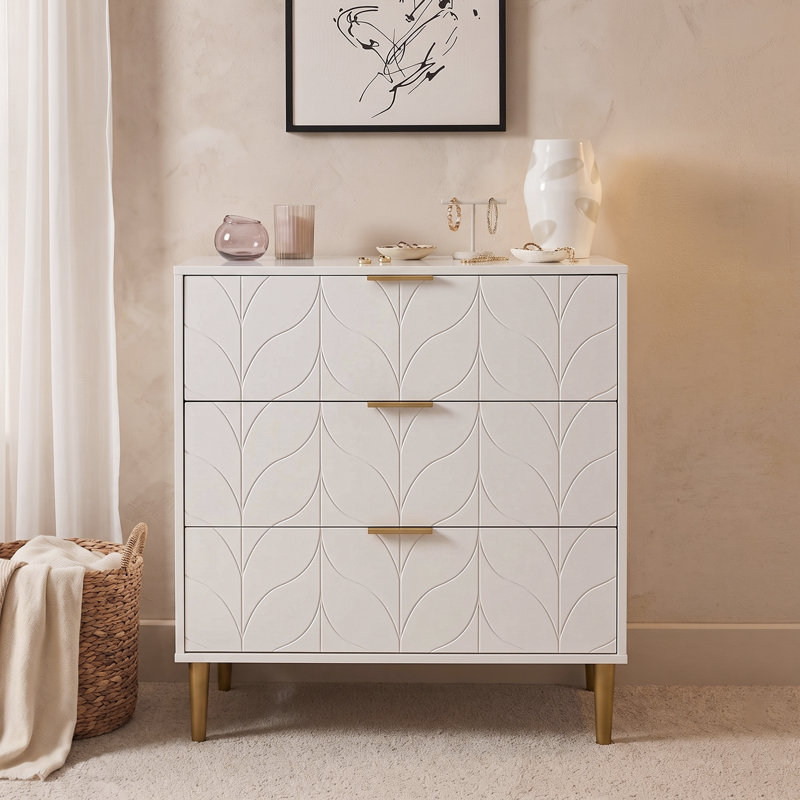 Adams 80 cm W Chest of 3 Drawers, Grey