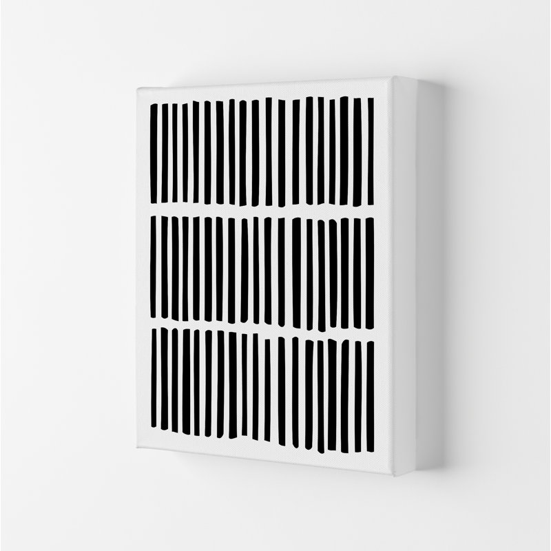 Scandi Black And White Lines - Print, No Frame, 29.7cm H x 21cm W x 4cm D