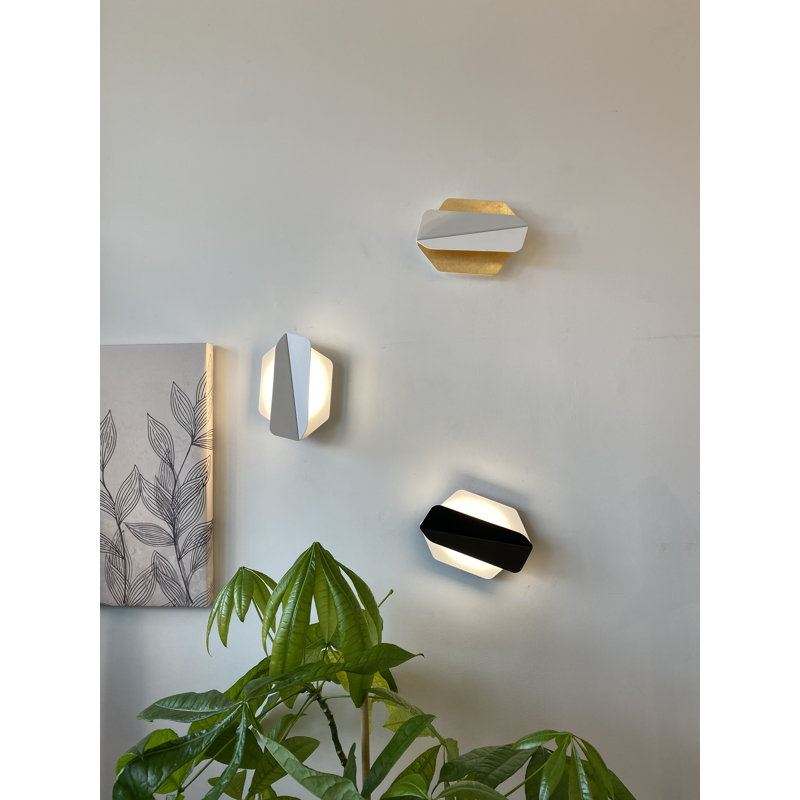 Dolomite Steel LED Flush Mounted Sconce, Gold, 3000K