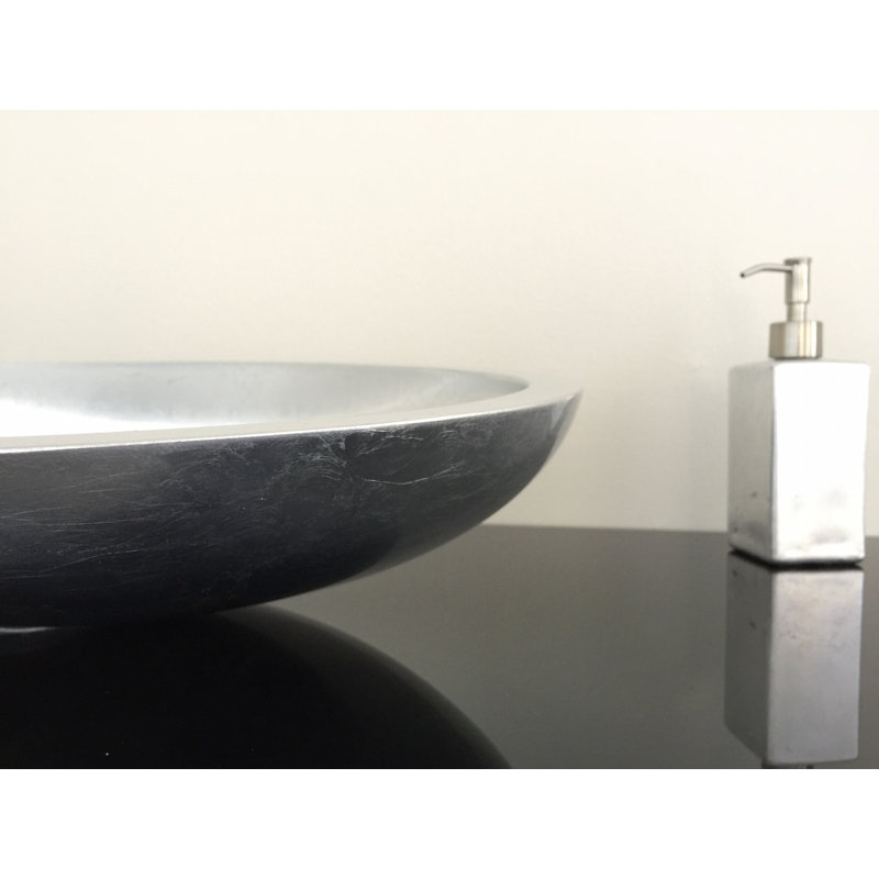 Maestro Bath Nova Max 15.8'' Resin Oval Bathroom Sink, Silver Leaf