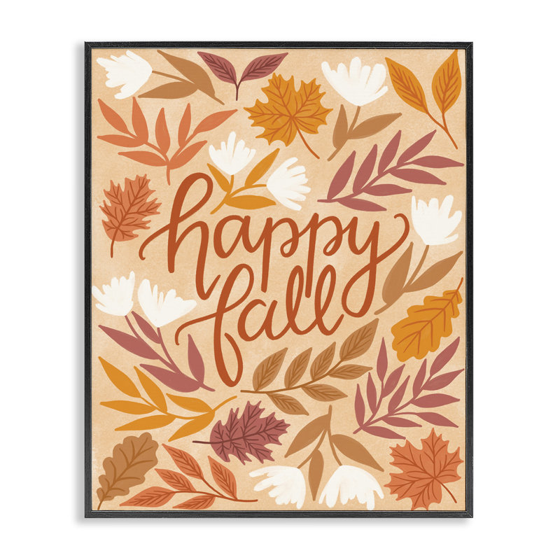  «Happy Fall on Leaves», estampe numérique par Taylor Shannon Designs, H 14 po x l 11 po, Giclée encadrée noir minuit