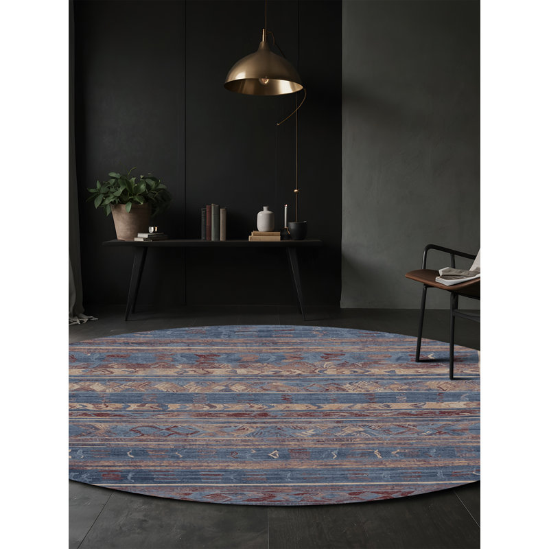 Tapis mauve lavable à la machine, Rond 5 pi