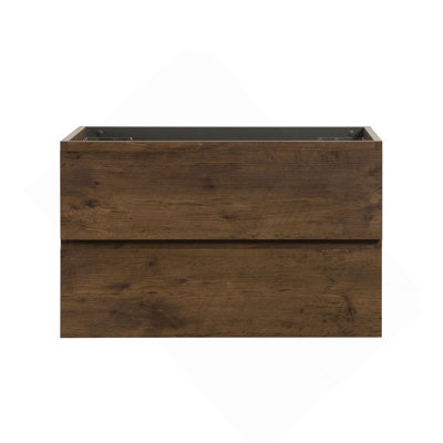 Armoire murale SANS lavabo, couleur noyer, avec deux tiroirs