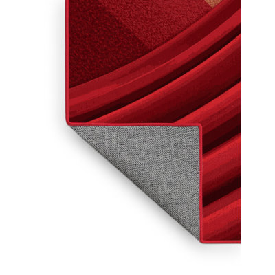 Tapis rouge chic et luxueux en velours rouge lavable à la machine Oweda