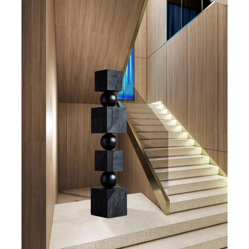Ornement de sculpture en bois minimaliste moderne