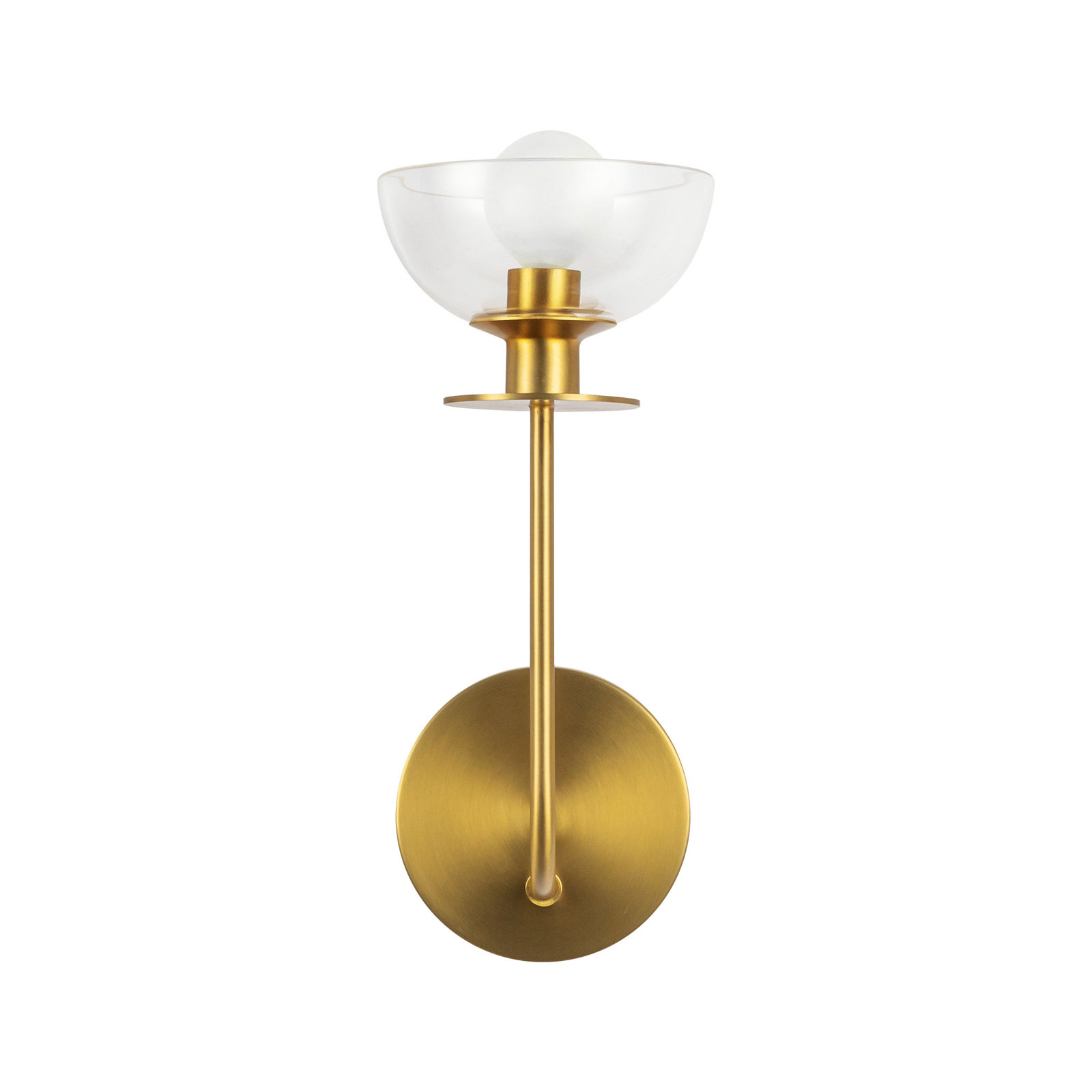 Blakehurst Single Transparent Bath Sconce, Brushed Gold