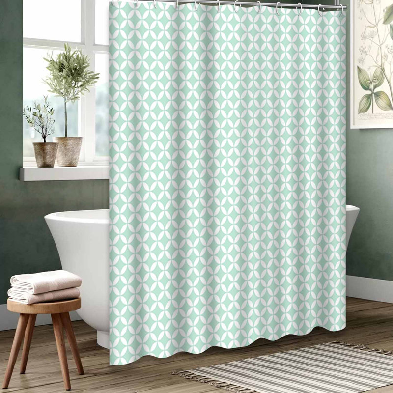 Rideau de douche bleu imperméable, rideaux de douche pour la salle de bain avec 12 crochets, 72" L x 72" W