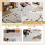 5 - Piece Modern Glam Dining Set With 63" Rectangular Faux Marble Table And 4 Channel-Tufted Faux Leather Chairs-130671556-130671558