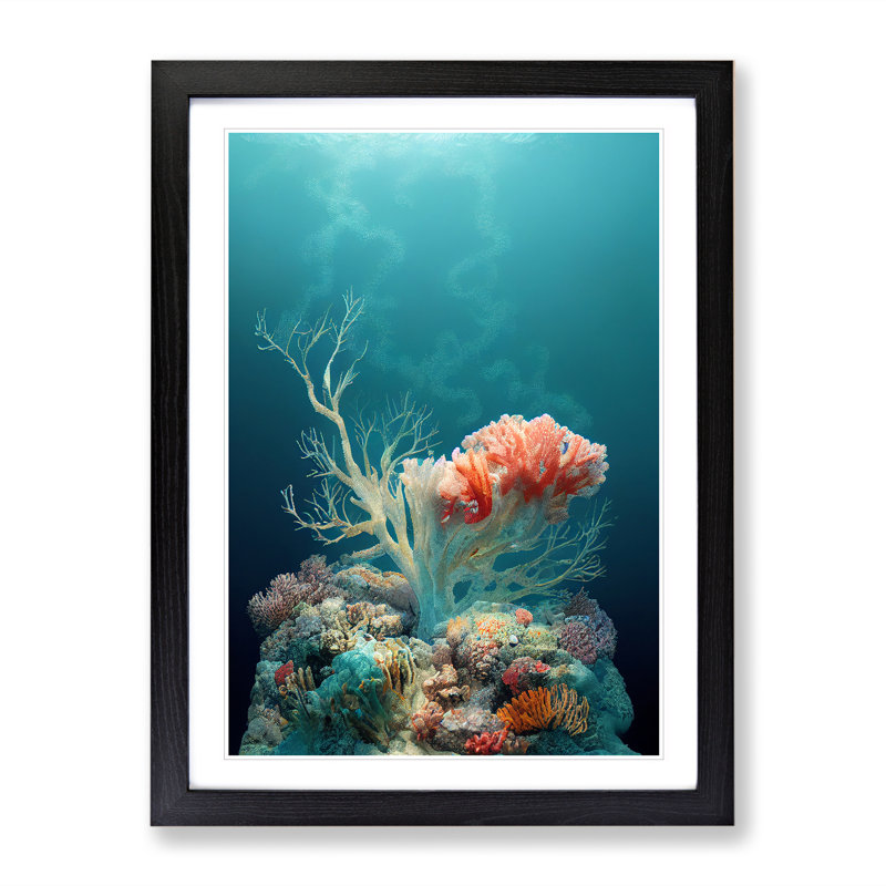 Astonishing Coral Reef - Single Picture Frame Print, Black Framed, 34cm H x 25cm W x 2cm D