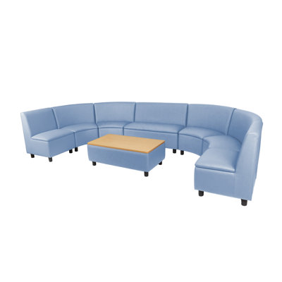 Kid Comfort Collective Modular Curved Seating with Coffee Table, 5-Piece Set
