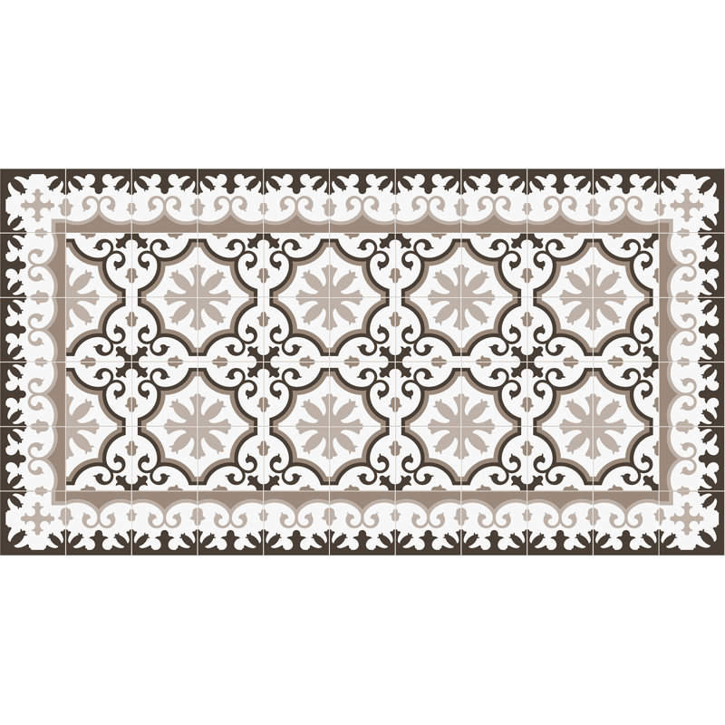 Eliezar Vinyl Machine Printed Area Rug, Rectangle 2'7.5" x 4'11.1"